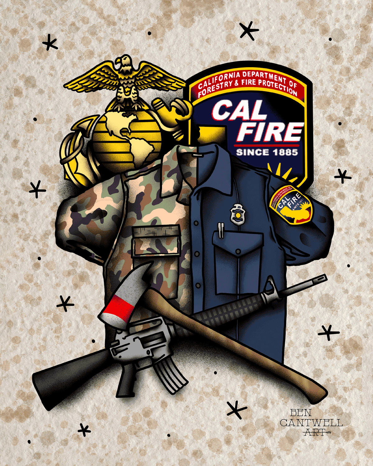 Marines and Cal Fire Uniform