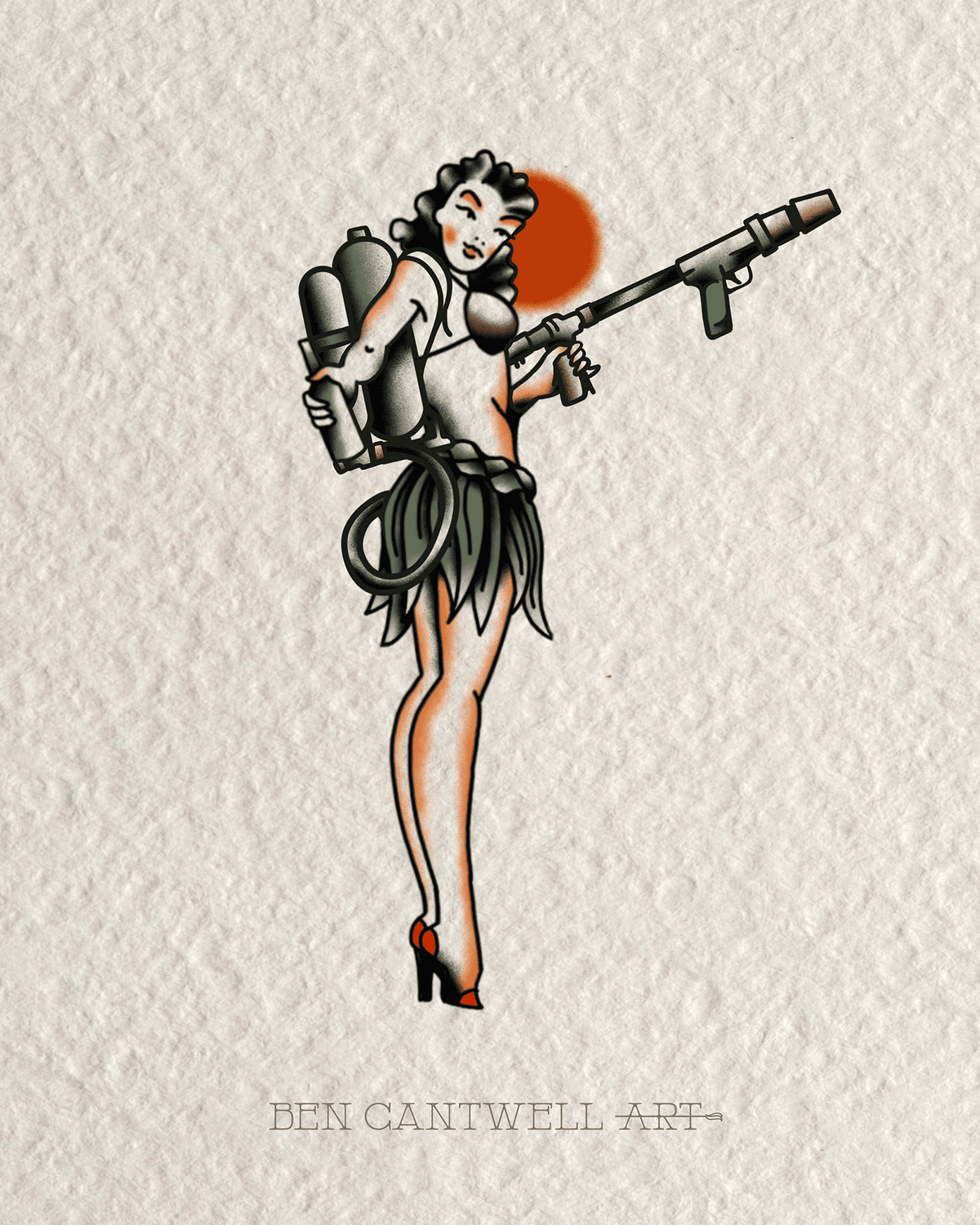 WW2 Pin-Up Girl - Flame Thrower