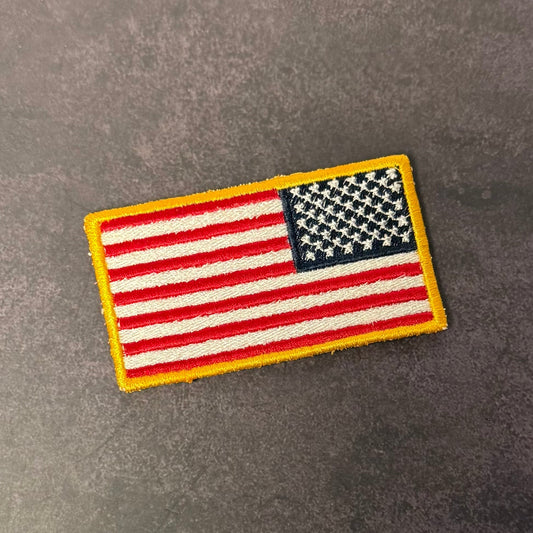 American Flag Patch, 2x3.5" Full Color Embroidered | Made in USA | VELCRO® Brand Hook Backing