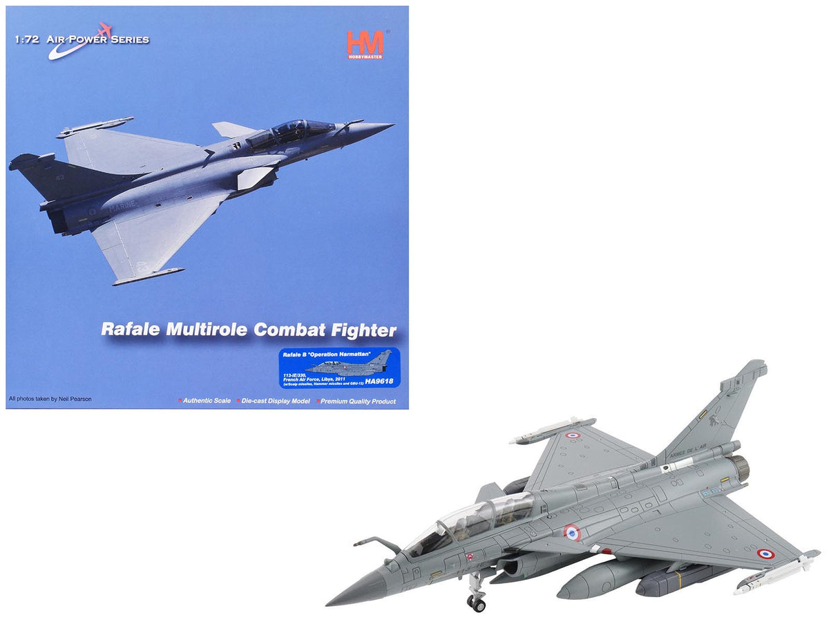 Dassault Rafale B Fighter Aircraft "113-IE/330 Libya" (2011) French Air Force "Air Power Series" 1/72 Diecast Model by Hobby Master free shipping USA