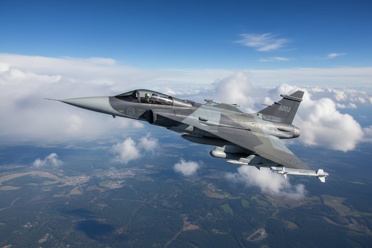 Saab JAS 39E Gripen Fighter Aircraft "6003 E-variant Pre-Production Test" (2023) Swedish Air Force 1/72 Diecast Model Airplane by Aviation 72 free shipping USA