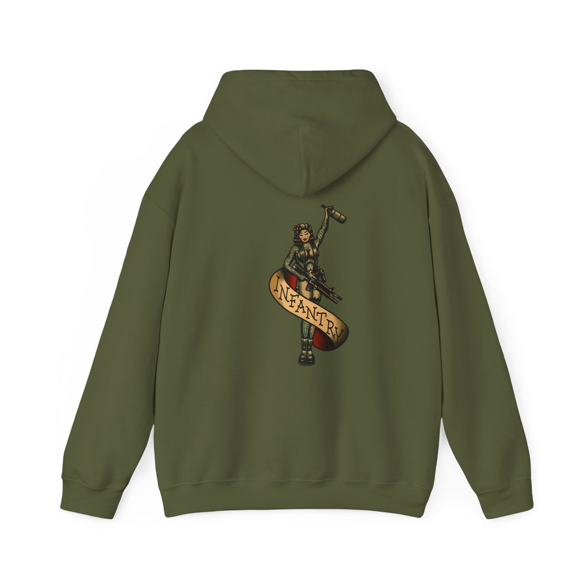 Infantry Pin-Up with M4 M203 and Bottle - Hoodie
