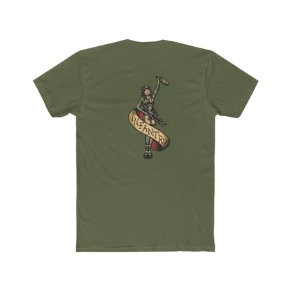 Infantry Pin-Up with M4 M203 and Bottle - Crew Tee