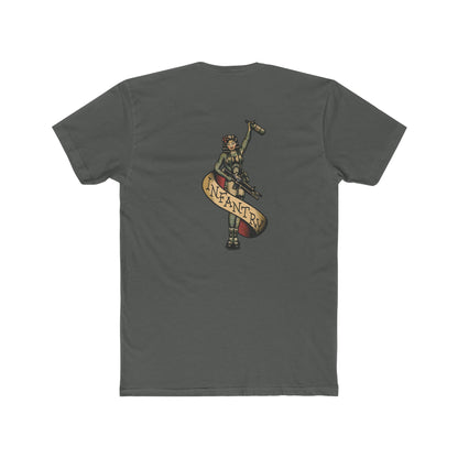 Infantry Pin-Up with M4 M203 and Bottle - Crew Tee