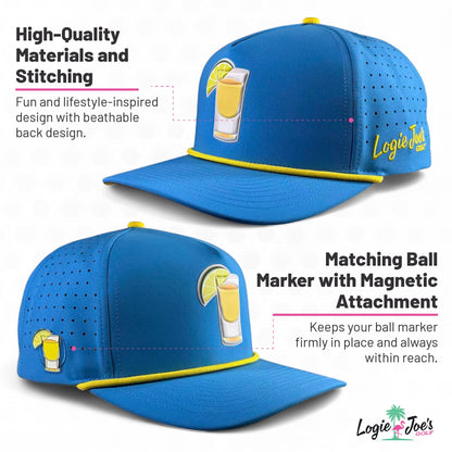 Zero Chill Yeti Golf Hat | Snapback Cap | Built-in Magnetic Ball Marker Holder + Marker Included | Adjustable Navy Abominable Snowman