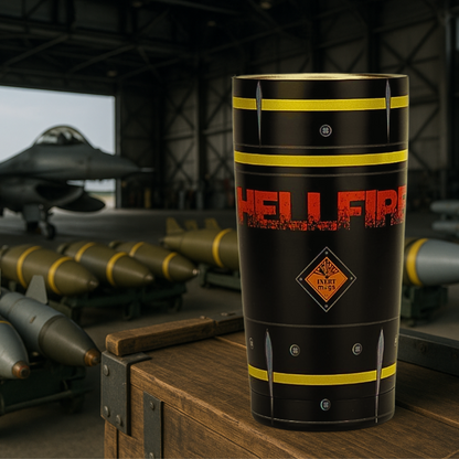 20oz HELLFIRE Guided Missile Tumbler - Military Inspired - Insulated Drinkware