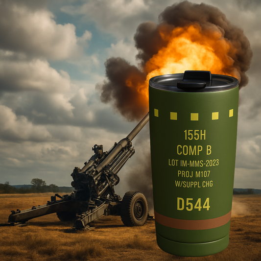 20oz 155mm Artillery Tumbler (High Explosive) – Military Inspired Insulated Drinkware
