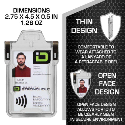 Secure Badge Holder Classic with BloxProx™ - Protects 125Khz HID Prox 1 ID Card Holder