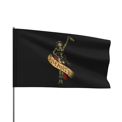 Infantry Pin-Up with M4 M203 and Bottle - Flag