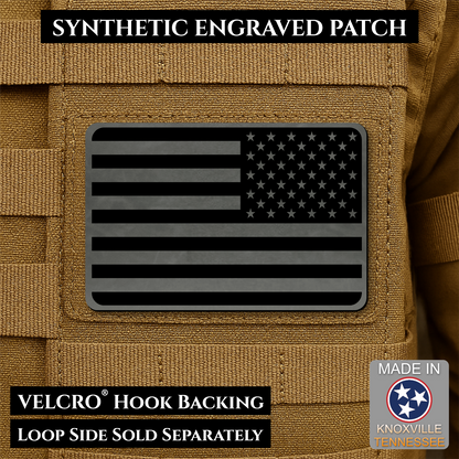 Tactical Synthetic American Flag Patch, 2x3" | Made in USA | VELCRO® Brand Hook Backing