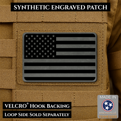 Tactical Synthetic American Flag Patch, 2x3" | Made in USA | VELCRO® Brand Hook Backing