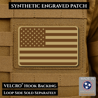 Tactical Synthetic American Flag Patch, 2x3" | Made in USA | VELCRO® Brand Hook Backing
