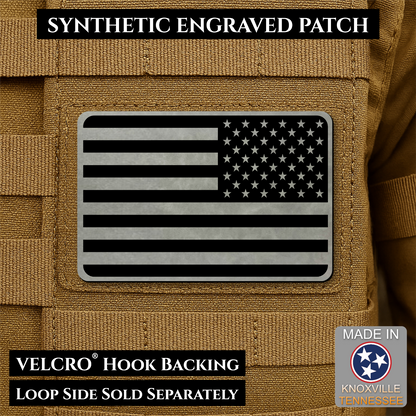 Tactical Synthetic American Flag Patch, 2x3" | Made in USA | VELCRO® Brand Hook Backing