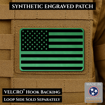 Tactical Synthetic American Flag Patch, 2x3" | Made in USA | VELCRO® Brand Hook Backing