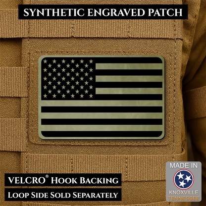 Tactical Synthetic American Flag Patch, 2x3" | Made in USA | VELCRO® Brand Hook Backing