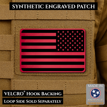 Tactical Synthetic American Flag Patch, 2x3" | Made in USA | VELCRO® Brand Hook Backing