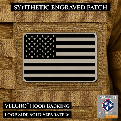 Tactical Synthetic American Flag Patch, 2x3" | Made in USA | VELCRO® Brand Hook Backing