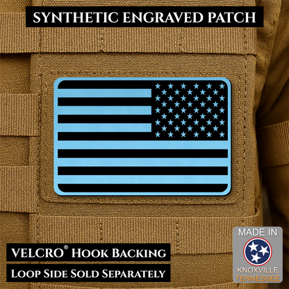 Tactical Synthetic American Flag Patch, 2x3" | Made in USA | VELCRO® Brand Hook Backing