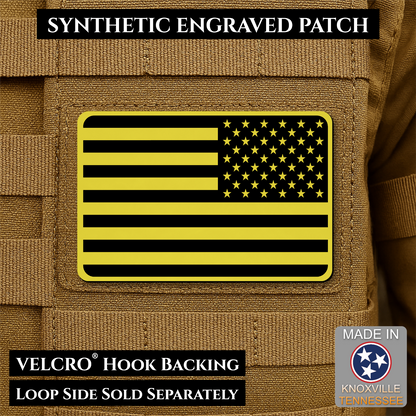 Tactical Synthetic American Flag Patch, 2x3" | Made in USA | VELCRO® Brand Hook Backing