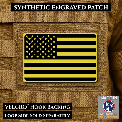 Tactical Synthetic American Flag Patch, 2x3" | Made in USA | VELCRO® Brand Hook Backing