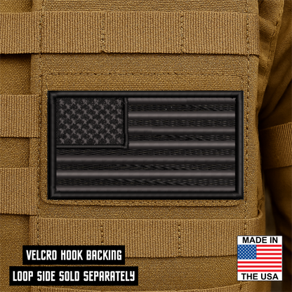 Blackout No Quarters Given American Flag Patch | Made in USA | VELCRO® Brand Hook Backing