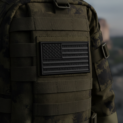 Blackout No Quarters Given American Flag Patch | Made in USA | VELCRO® Brand Hook Backing