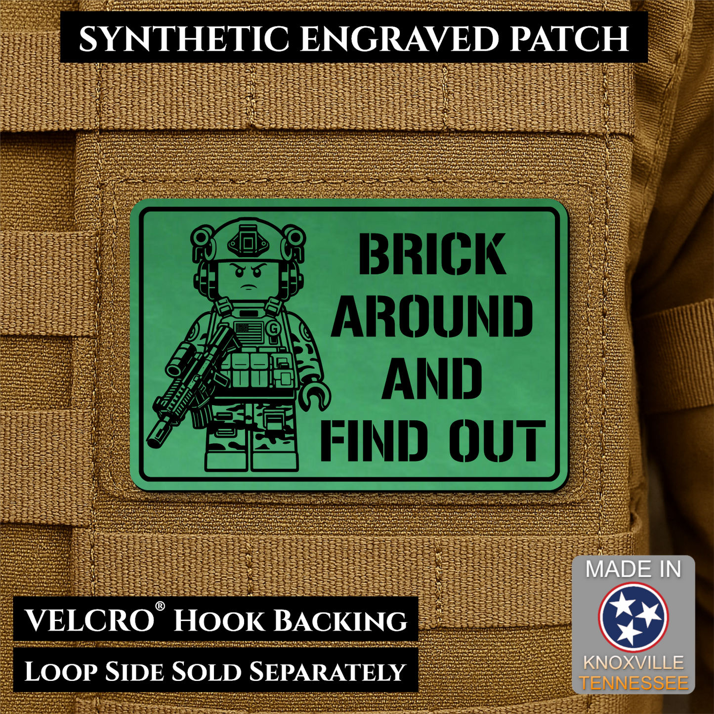 Brick Around & Find Out Funny Morale Patch | Made in USA | VELCRO® Brand Hook Backing