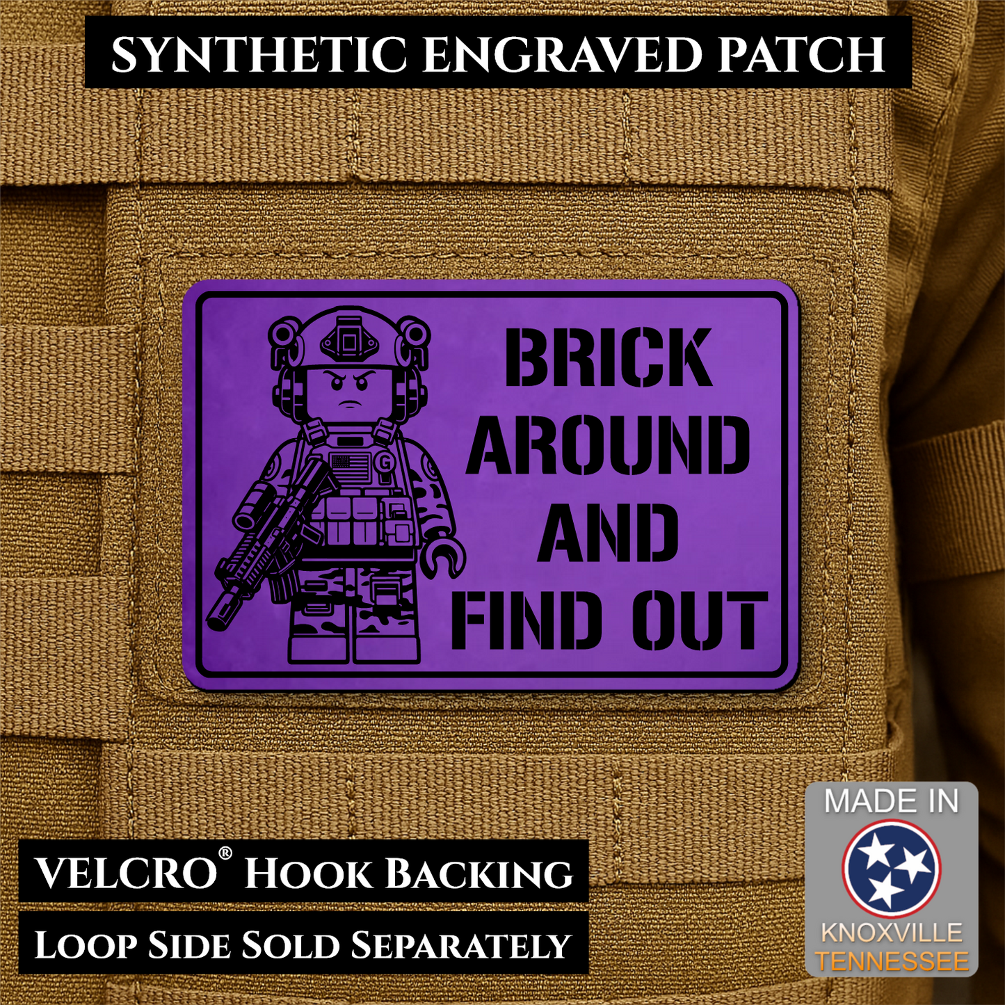 Brick Around & Find Out Funny Morale Patch | Made in USA | VELCRO® Brand Hook Backing