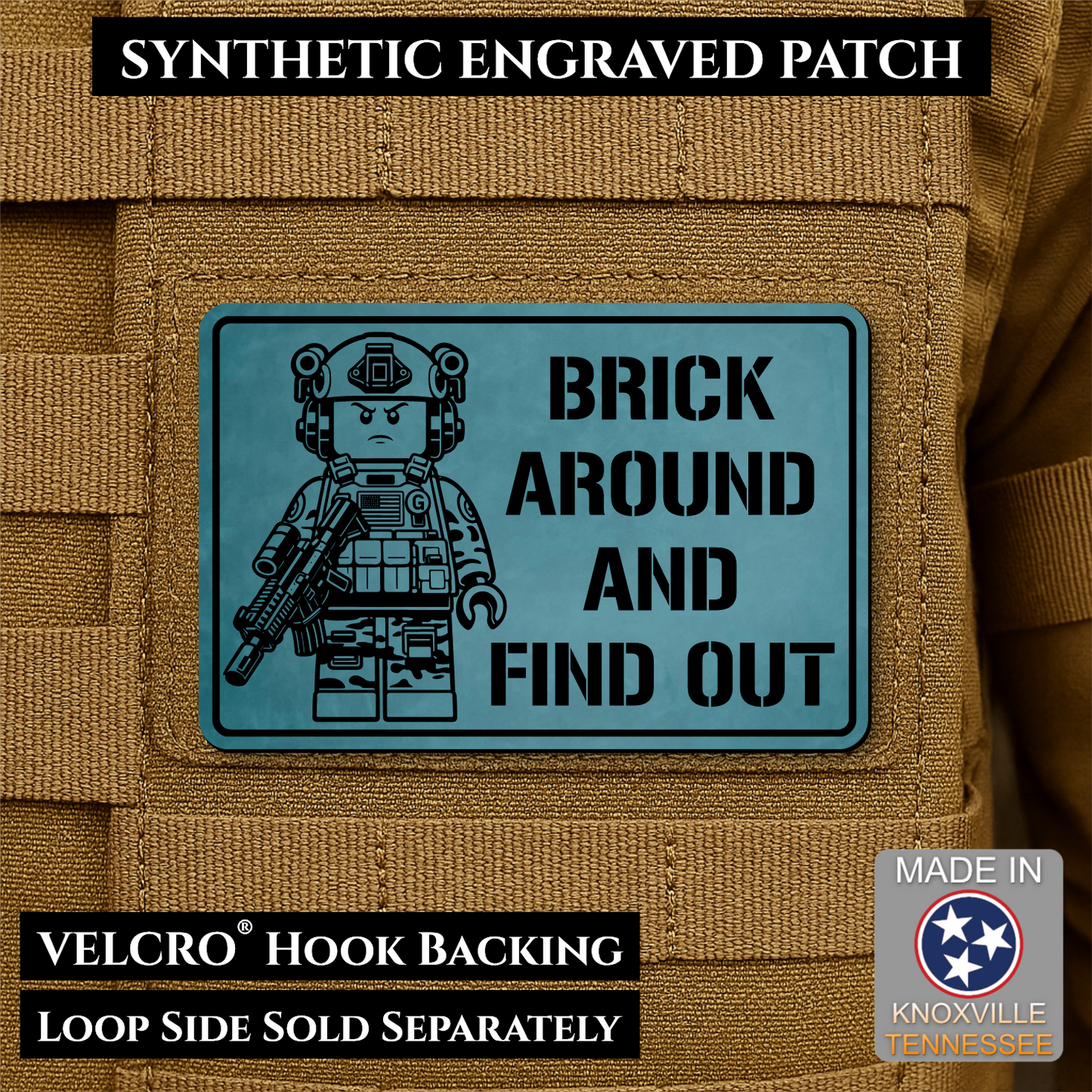 Brick Around & Find Out Funny Morale Patch | Made in USA | VELCRO® Brand Hook Backing