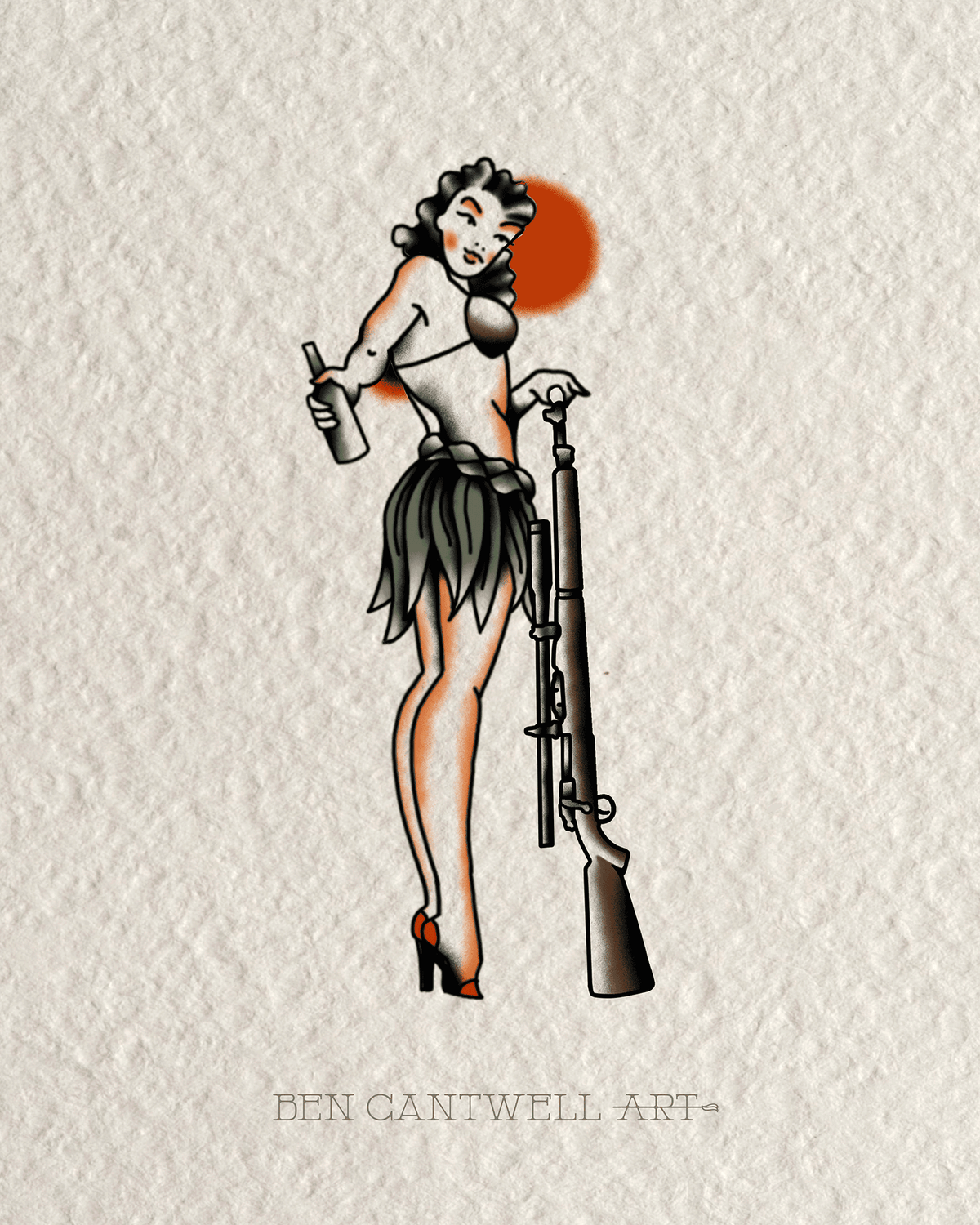 WW2 Pin-Up Girl - Springfield Sniper Rifle