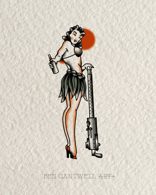WW2 Pin-Up Girl - .30 Caliber Machine Gun