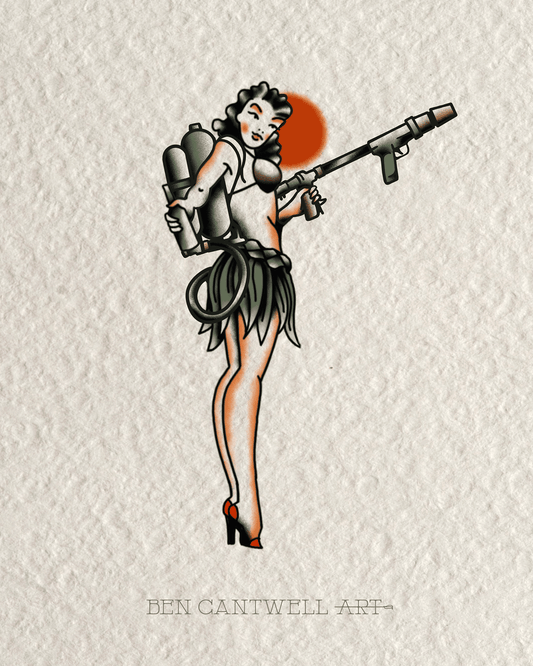 WW2 Pin-Up Girl - Flame Thrower