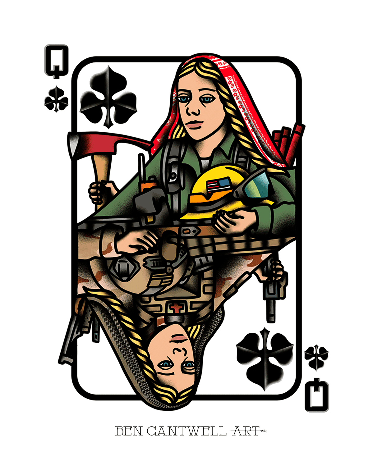 Queen of Clubs - Wildland Firefighter / Combat Medic