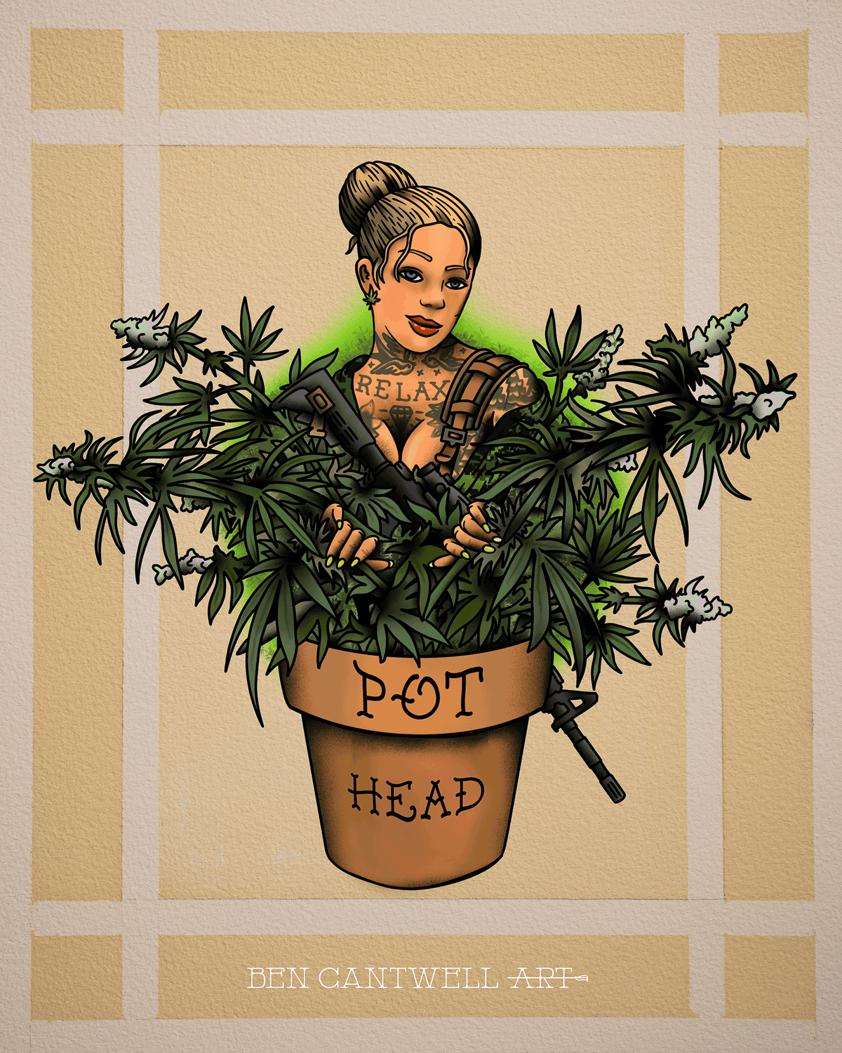 Pot Head Pin up with m4