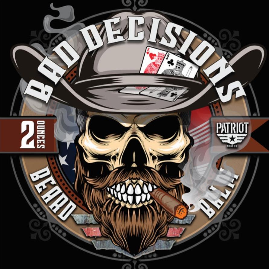 Bad Decisions 2oz Beard Balm Whiskey Bourbon