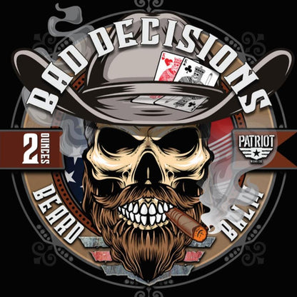 Bad Decisions 2oz Beard Balm Whiskey Bourbon