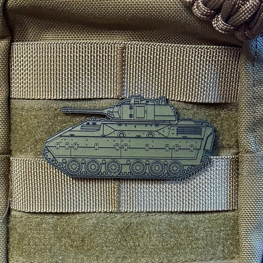 M2/M3 Bradley Fighting Vehicle Morale Patch, 1.4x3” | Made in USA | VELCRO® Brand Hook Backing