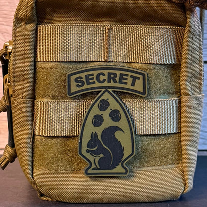 Secret Squirrel Military Division Funny Morale Patch, 2.2x3" | Made in USA | VELCRO® Brand Hook Backing
