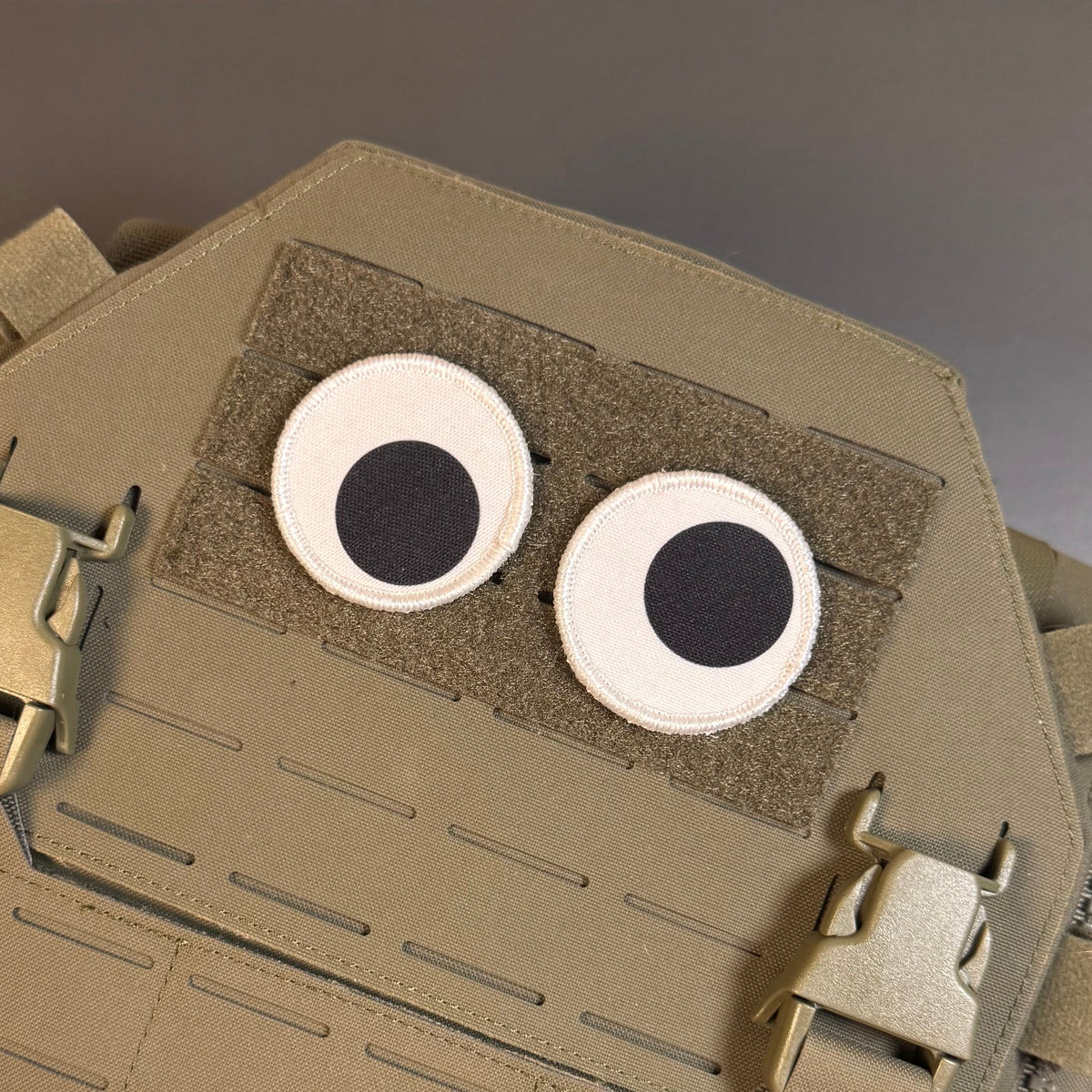 Googly Eyes Funny Morale Patch Set, 2" Round | Made in USA | VELCRO® Brand Hook Backing