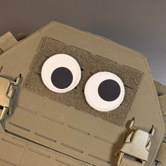 Googly Eyes Funny Morale Patch Set, 2" Round | Made in USA | VELCRO® Brand Hook Backing