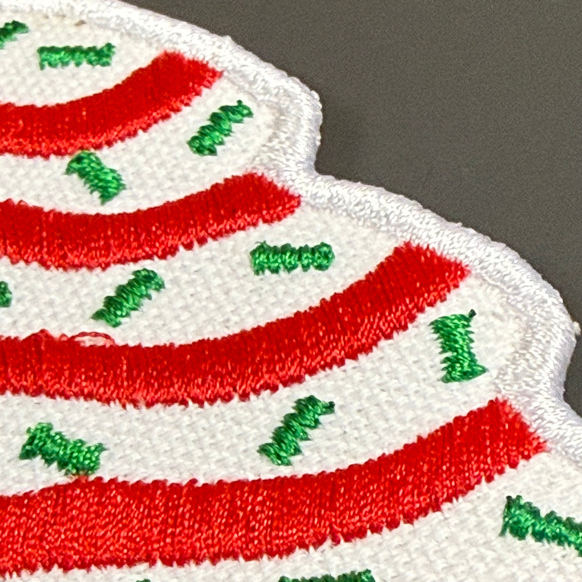 Christmas Tree Cake Funny Morale Patch, 2.5x3.5" | Made in USA | VELCRO® Brand Hook Backing