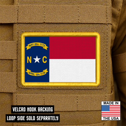 North Carolina State Flag Patch | Made in USA | VELCRO® Brand Hook Backing