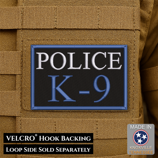 Police K9 Dog Morale Patch, 2x3" | Made in USA | VELCRO® Brand Hook Backing