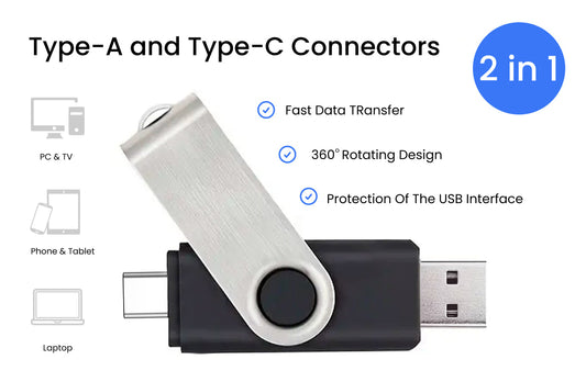 Dual SWM USB 3.1 Flash Drive - Large Capacity Unprinted