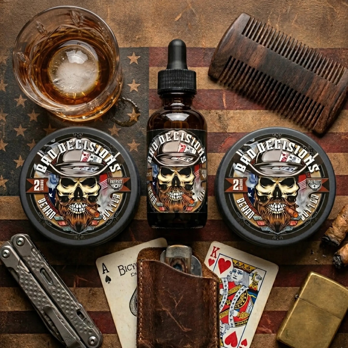 Bad Decisions 2oz Beard Balm Whiskey Bourbon