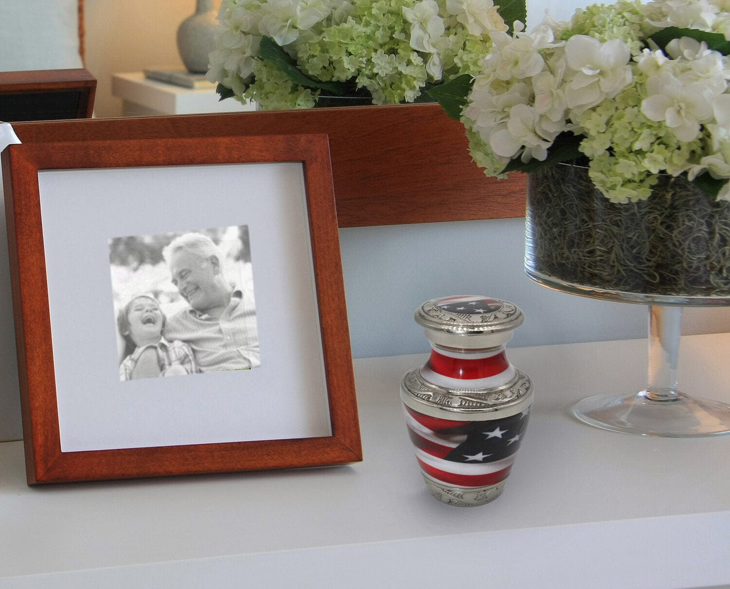 American Flag Cremation Urns for Human Ashes - Large Adult American Flag Urn for Ashes