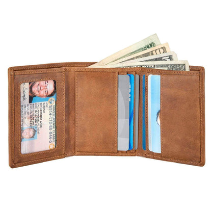 Men's Slim RFID Trifold Wallet with ID