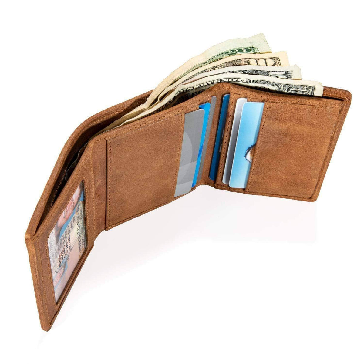 Men's Slim RFID Trifold Wallet with ID