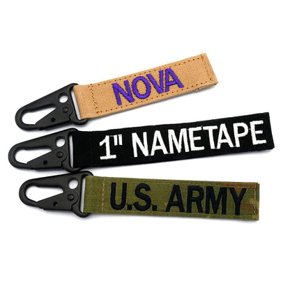 Custom Embroidered Nametape Keychain – Luggage Tag ID Clip Gift